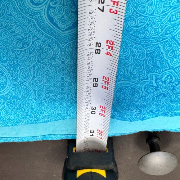 AXXESS Men’s Shirt Large Turquoise Paisley Long Sleeve Button-Up Contrast Collar - Picture 12 of 12